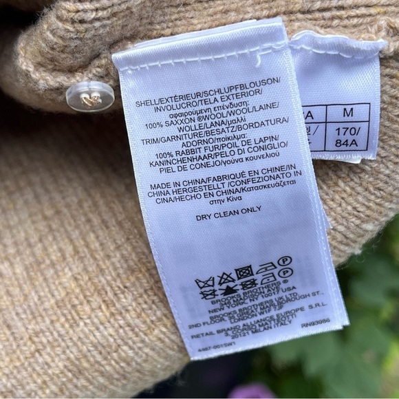 Brooks Brothers Wool Sweater Jacket Tan Womens Zip Up Medium M - Picture 10 of 14